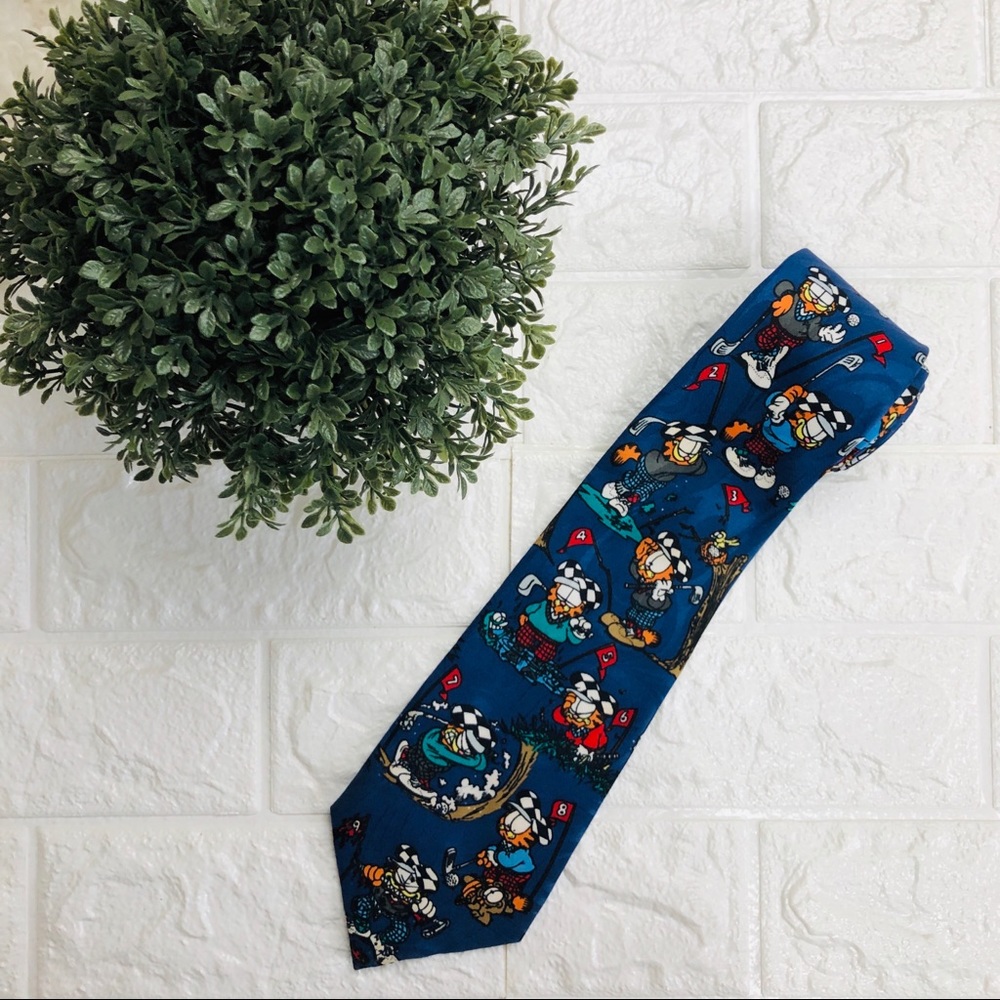 1978 GARFIELD PALYING GOLF BLUE COLLECTIBLES TIE
